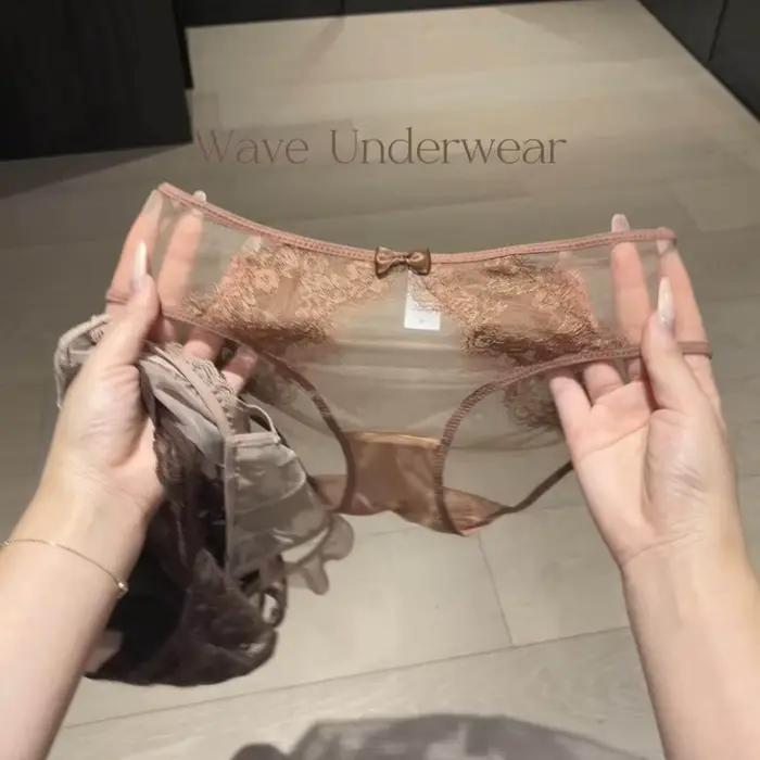 Culotte Triangle Femme en Dentelle Transparente et Respirante, Style Romantique Français, Lingerie Sexy et Intime, Pure Désir