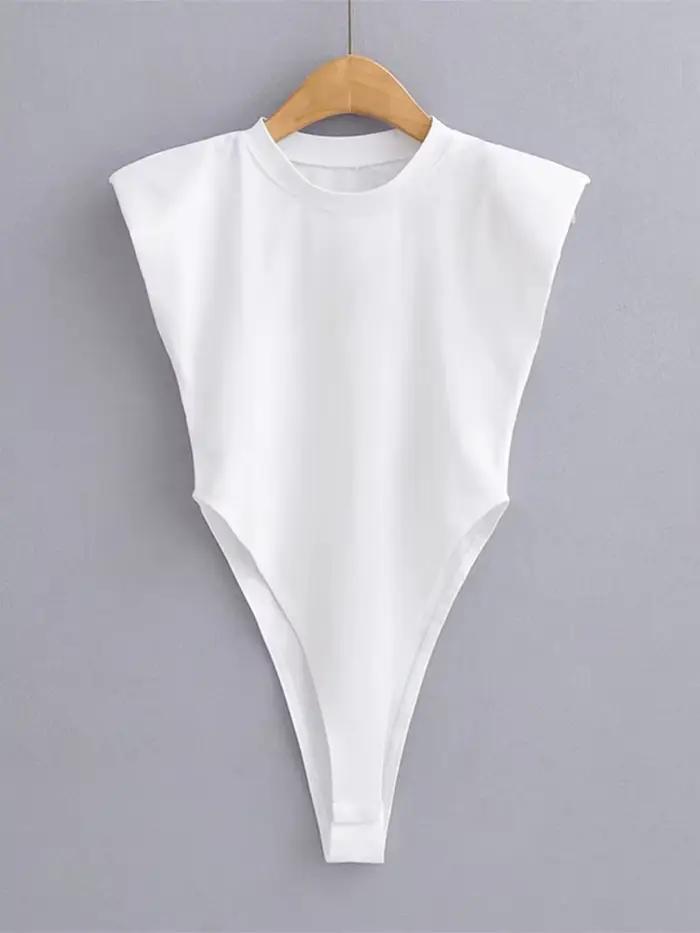 Sexy letný body pre ženy, jednodielne, vypchávky, čierne, bez rukávov, biele