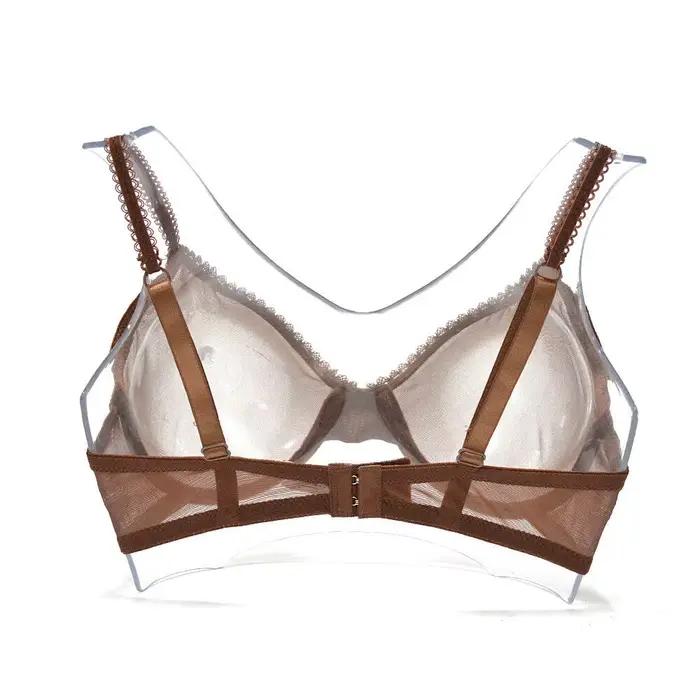 Nové ženy podprsenka dutá priesvitná sexy gázová sieťka transparentná ultra tenká