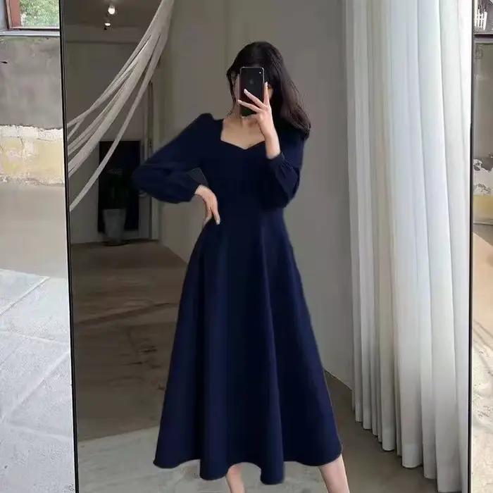 Elegantné šaty s dlhými nafúknutými rukávmi pre ženy