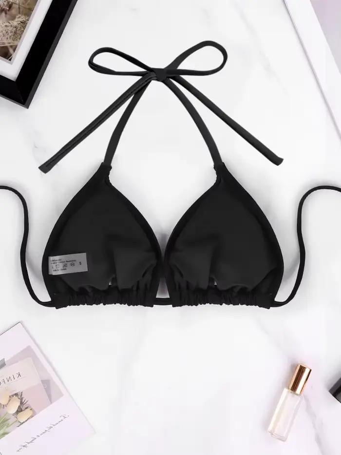 1 ks Dámsky sexy bikini top plavky letná pláž Jednofarebný štýl s ramienkami na krk Bareback popruh B