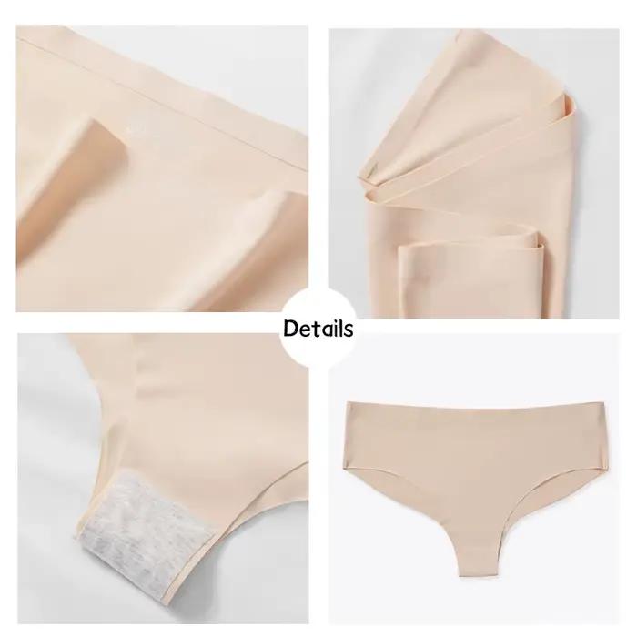 WarmSteps sous-vêtements sans couture femme culotte solide slips confort respirant femme Lingerie pur coton entrejambe glace soie tongs
