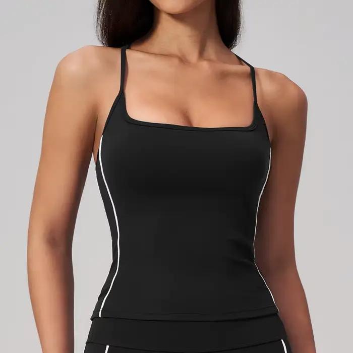 Sexy športová podprsenka s hranatým výstrihom pre ženy
