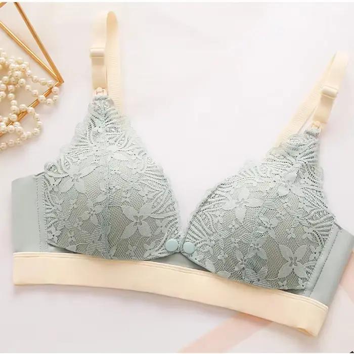 Soutien-gorge de maternité fin sans couture pour femmes, froncé, Design confortable et ouvert sur le devant pour l'allaitement post-partum