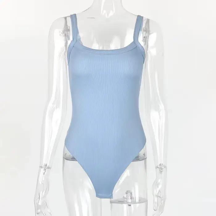 Pevný pásový sexy voľný základný biely letný body top pre ženy bez rukávov čisté