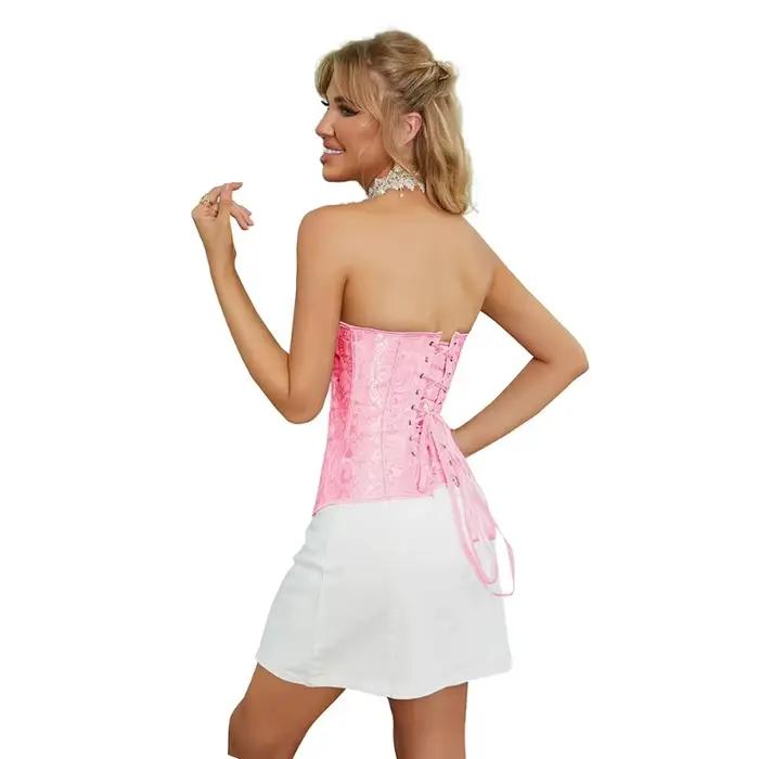 Jacquard Vintage hauts Corset femmes gothique surbuste Bustier à lacets Shapewear minceur taille façonnage Korset