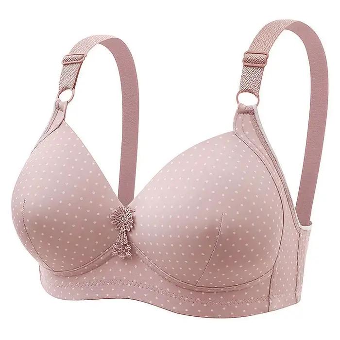 Soutien-gorge imprimé Floral de grande taille, tissu Polyester fin et respirant, confortable, conception de boucle à trois rangées pour les mères d'âge moyen