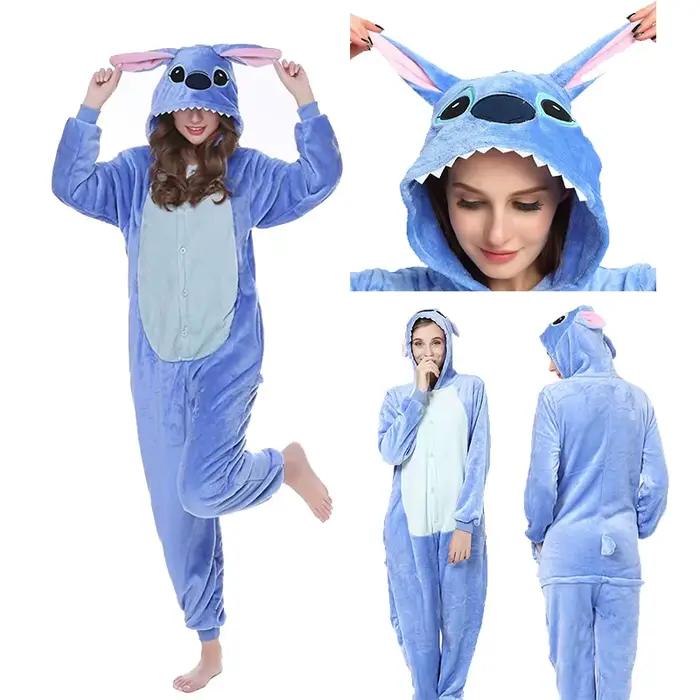 Lilo point Cosplay femmes Costumes combinaison Kigurumi pyjamas point mignon enfant vêtements de nuit à capuche Halloween adultes vêtements