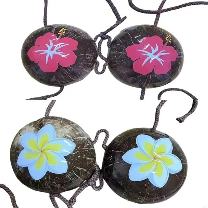 Soutien-gorge de bain multifonctionnel en coquille de noix de coco, en fibre de noix de coco, qui évacue l'humidité, pour les vacances à la plage, le surf et le bain de soleil