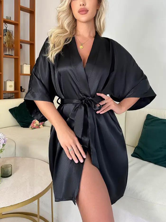 Dlhý nočný odev v štýle Kimono pre ženy