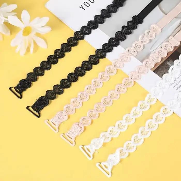 Nouvelles Bretelles de soutien-gorge amovibles en forme de cœur, en dentelle, antidérapantes, réglables, décoratives, de remplacement