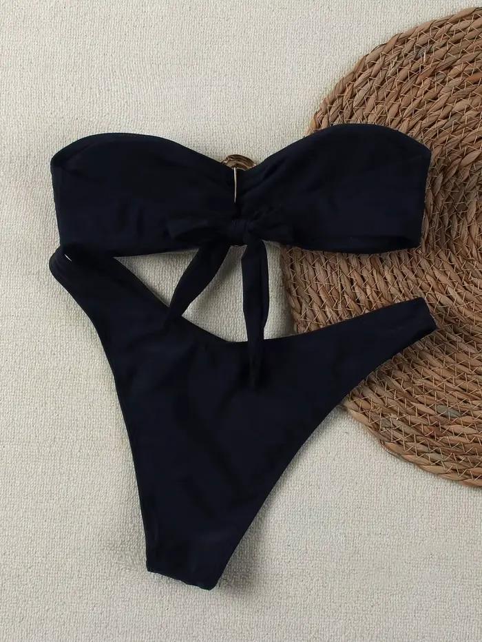 2026 Maillots de bain bandeau pour femme, rembourrés, rayés ou unis, sexy, tenues de plage