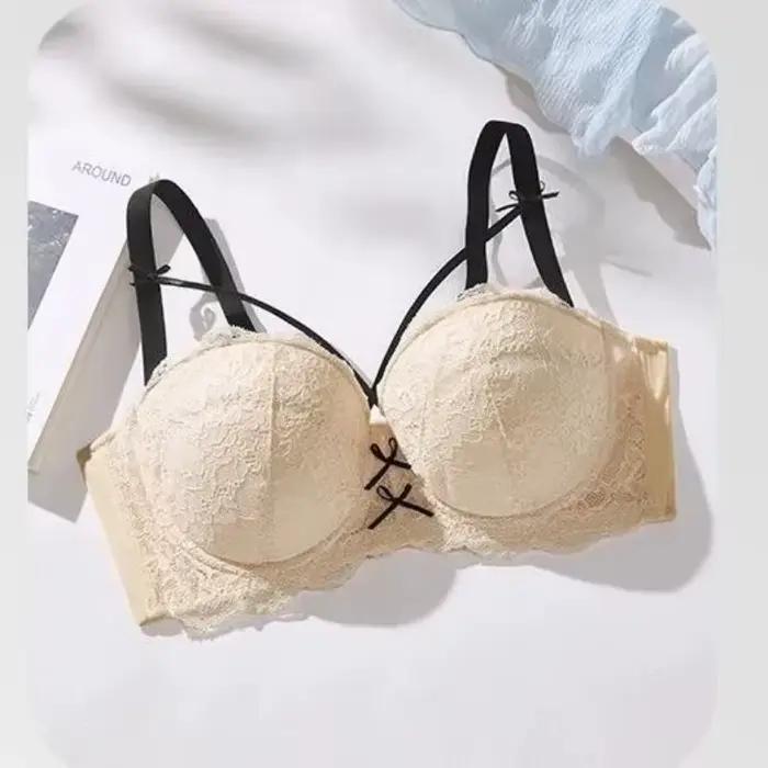 Dámska push-up polovičná podprsenka s naberanou mašľou