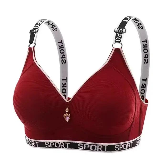 Soutien-gorge pour femmes, grande taille, sans armatures, soutien dorsal sportif, anti-affaissement, réglable