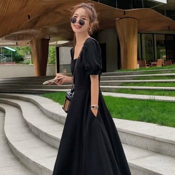 Elegantné čierne vintage šaty pre ženy