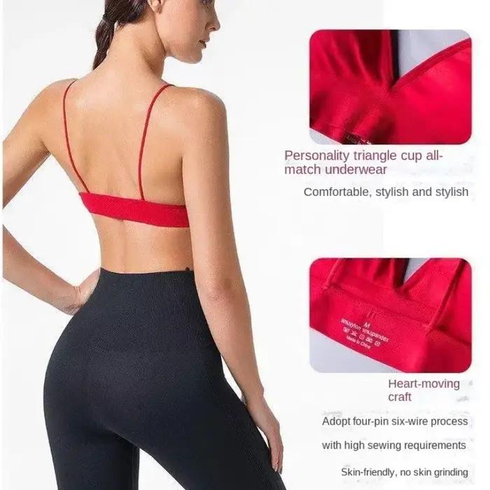 Col en V sans couture Triangle tasse soutien-gorge Camisole sous-vêtements enveloppé poitrine femmes S M L respirant rassembler sport Fitness Yoga décontracté