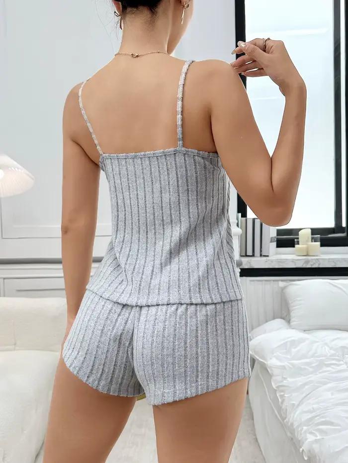 Pyjama 2 pièces pour femme, printemps et été, tendance, confortable, décontracté, respirant, sans manches, sans bretelles, peut être porté à l'extérieur, ensemble de vêtements de maison