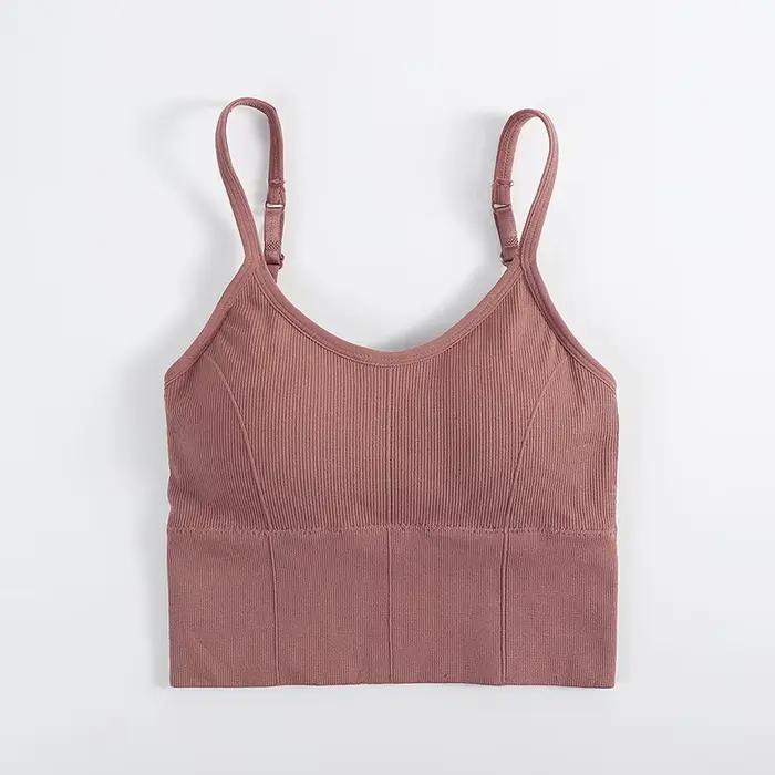 Soutien-gorge push-up rembourré sans couture pour femme, brassière de sport sexy, type U, dos nu, gymnastique, course à pied, fitness