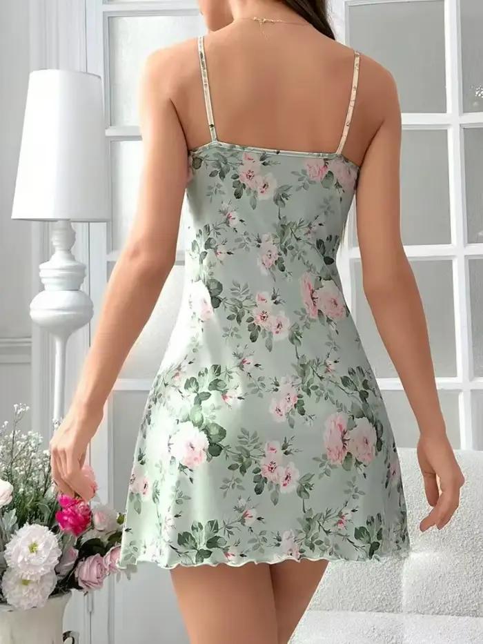 Vêtements de nuit pour femmes, mode Vintage, chemise de nuit florale, imprimé Floral, robe de nuit, respirante, confortable, vêtements de maison