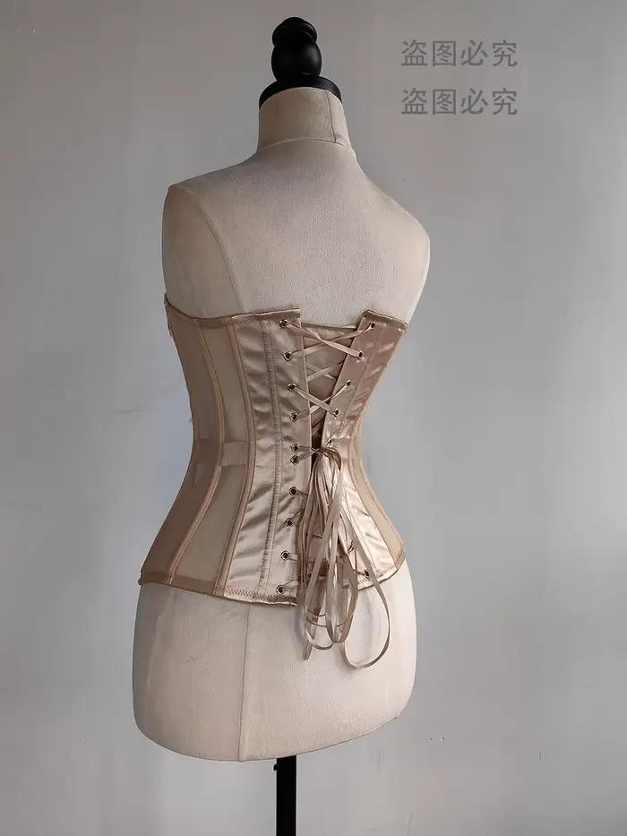 Corset bustier sans bretelles pour femmes, avec soutien-gorge, maille respirante, corsage désossé, ceinture de taille, contrôle du ventre, hauts moulants XXS à 6XL