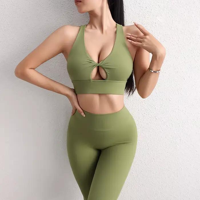 SOISOU Nylonové jógové top krátka podprsenka pre ženy gymnastika Športová