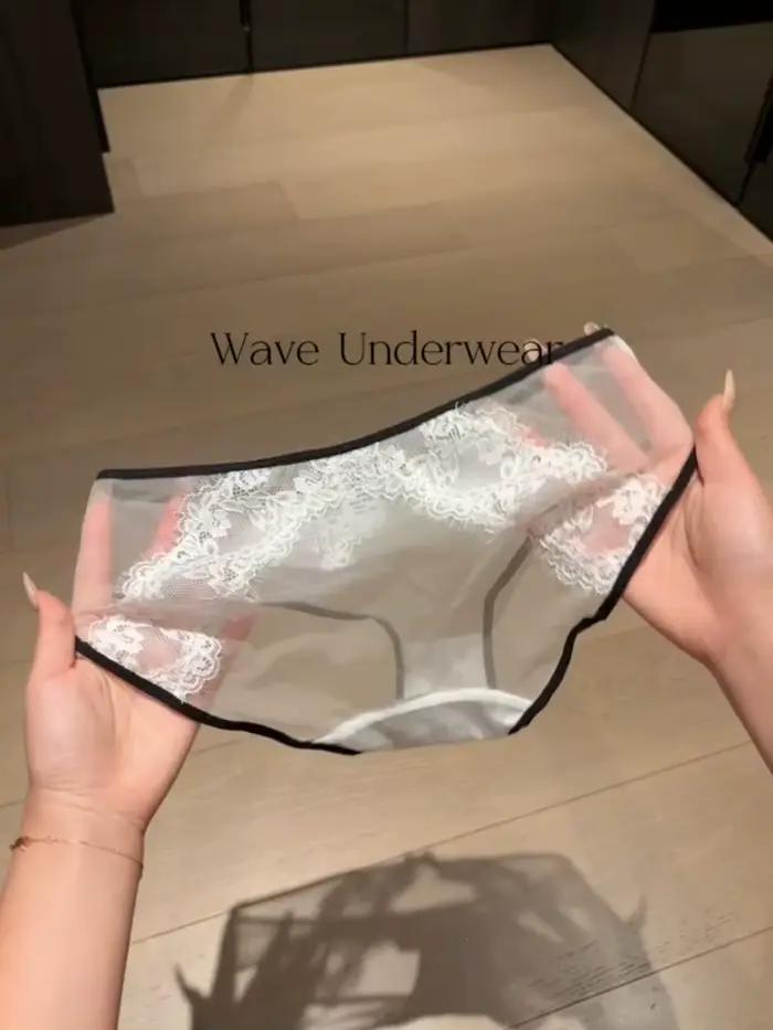 Culotte Triangle Femme en Dentelle Transparente et Respirante, Style Romantique Français, Lingerie Sexy et Intime, Pure Désir