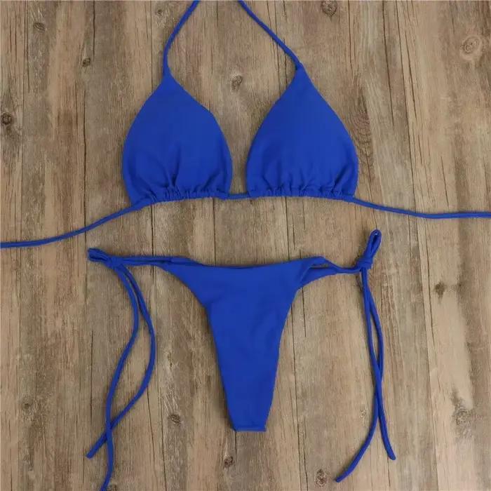 Dámske bikiná s viazaním na boku Sexy plavky Bandeau štýl Brazílske
