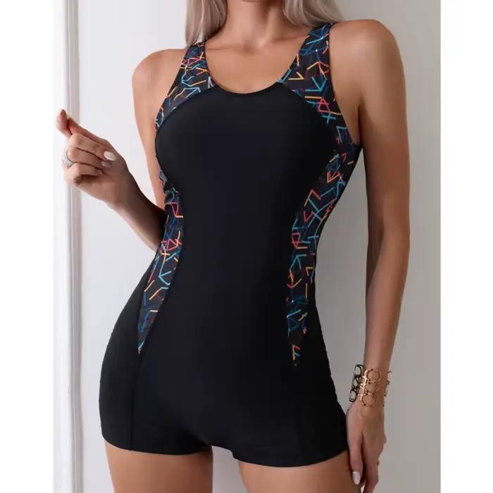 Maillot de bain une-pièce femme push-up en nylon élasthanne motif fleurs pour bain et plage élégance et confort