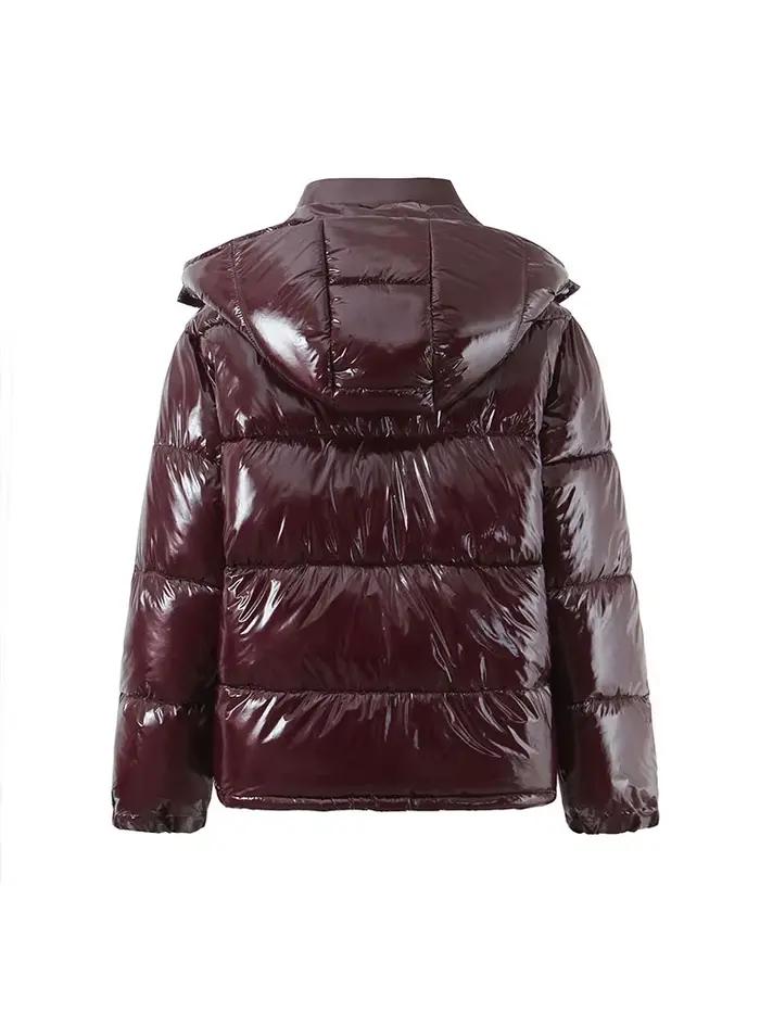 Veste en polyester pour femme, design streetwear hiver, à capuche, fermeture éclair, élégante pour sorties et journées tranquilles