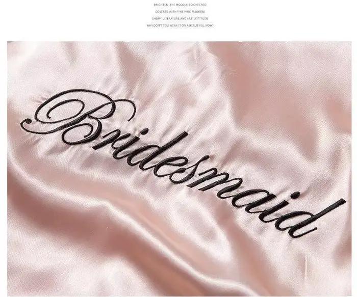 Mariée demoiselle d'honneur Robe de mariée broderie Kimono peignoir Robe chemise de nuit décontracté Satin court femmes vêtements de nuit sexy vêtements de nuit