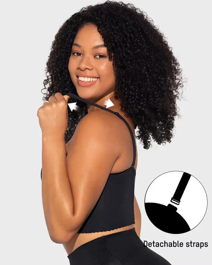Soutien-gorge push-up sans bretelles pour femme, rembourré, avec armatures, bretelles réglables et convertibles, effet lissant latéral, soutien-gorge T-shirt