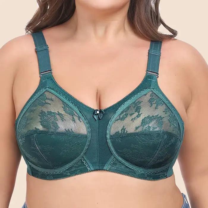 Ultra jemná podprsenka s plnými košíčkami veľká veľkosť BCDEFG bez drôtikov Sexy čipka priesvitná Polovičná