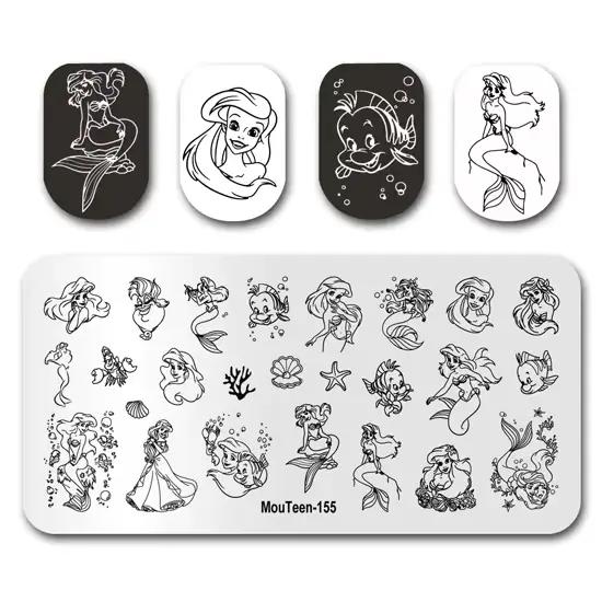 MouTeen-148 veľké nechtové šablóny Disney Mickey Mouse manikúrová sada na