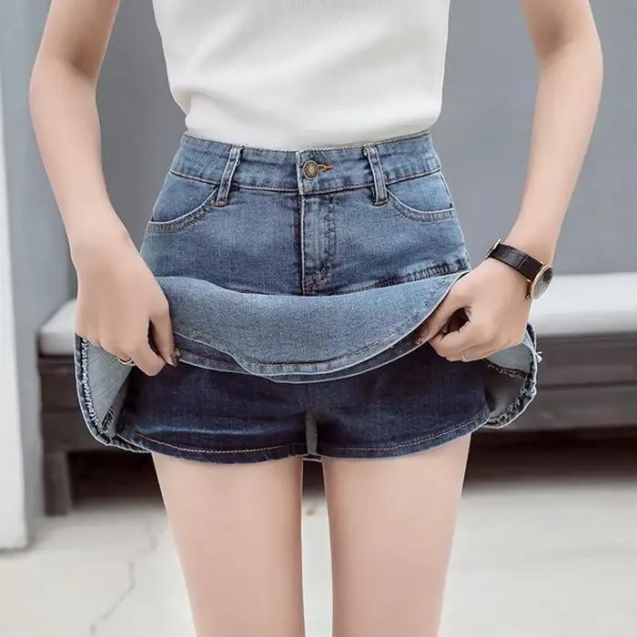 Vintage Denim Mini sukne pre ženy Letné Sexy jednofarebné plesové šaty Džínsové