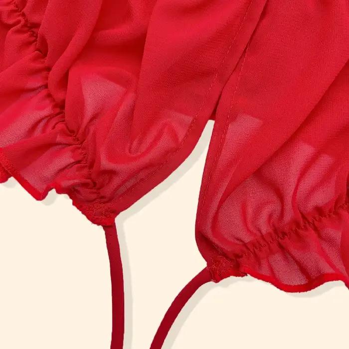 Červená volánová podprsenka na Vianoce a Silvester, sexy módna bielizeň