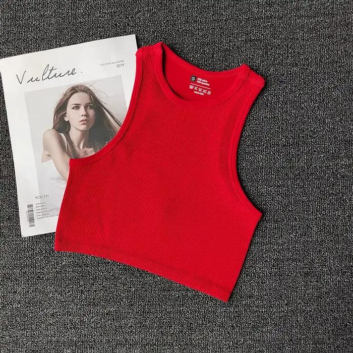 Soutien-gorge de sport dos nageur pour femme, séchage rapide, respirant, sans manches, haut court, idéal pour la course, la gym et le yoga