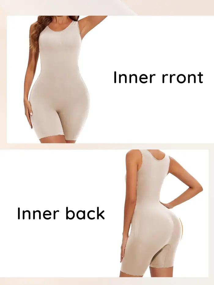1 pièce Body sculptant gainant sans couture, très élastique, effet ventre plat, lingerie sexy sans manches, moulant, noir