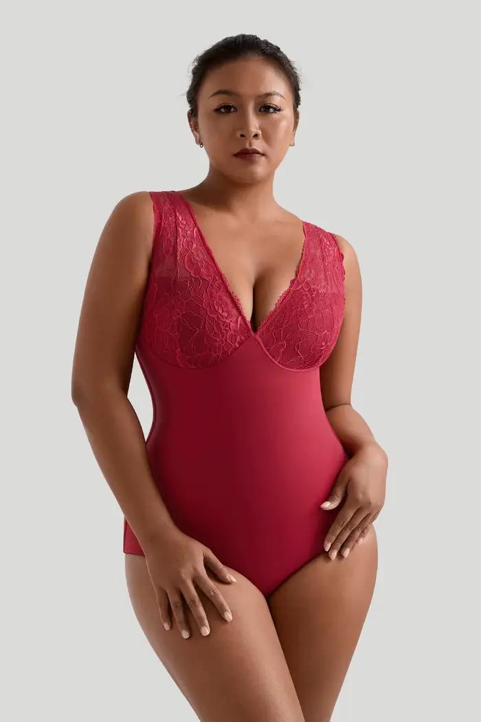 Body Femme 2026 Tendance Été Dentelle Crochet Sexy Col V Push-Up Moulant Ajusté Quotidien Une Pièce Combinaison Courte Body Femme