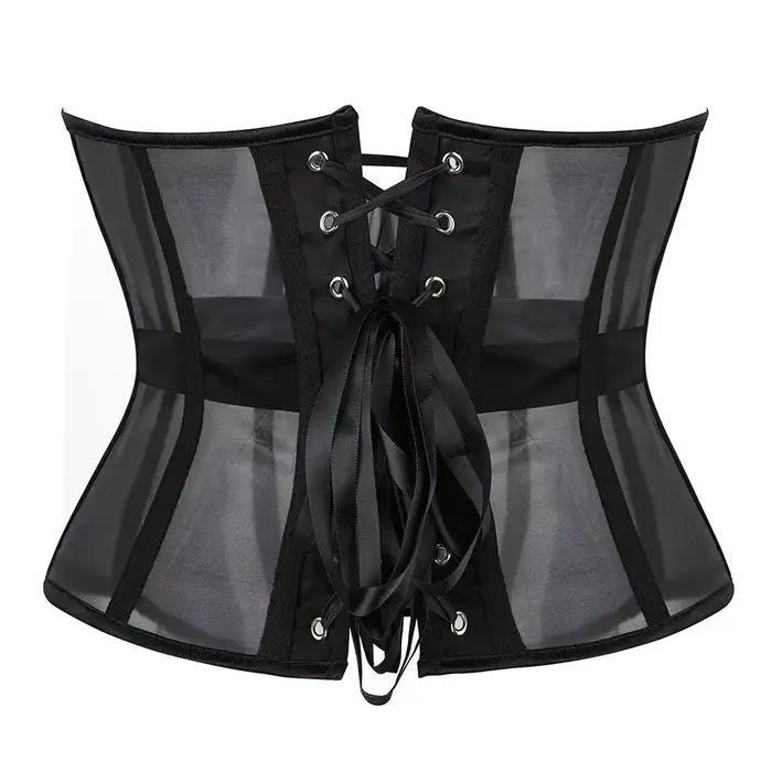 Bustiers sous le buste pour femmes, Corset Sexy en maille respirante à lacets, modelant le corps, entraîneur de taille, Corselet Sexy