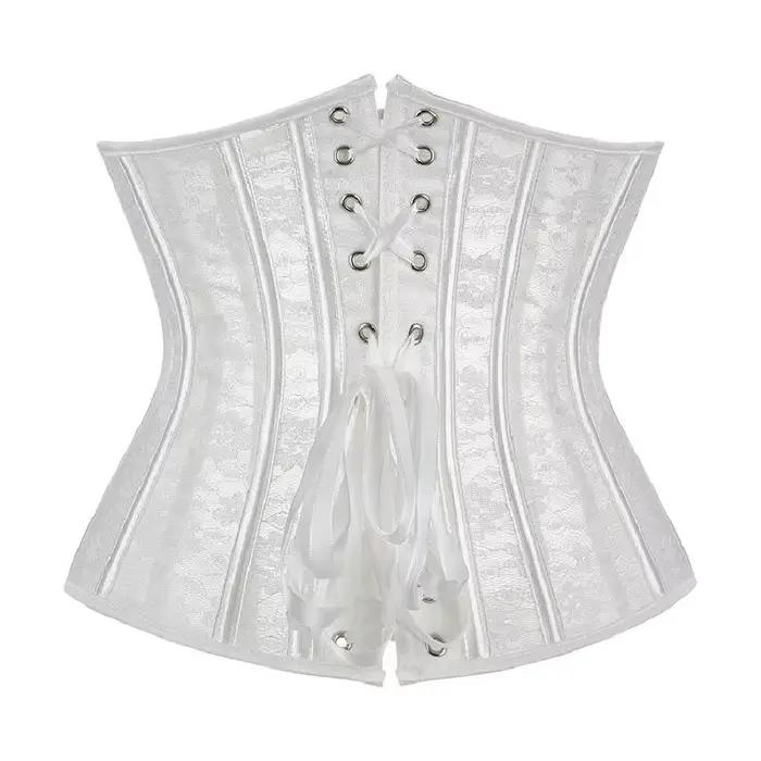 Corset sous le buste pour femmes, modelant le corps, Sexy, cintré à la taille, bustier respirant en dentelle, gothique, à la mode, noir et blanc