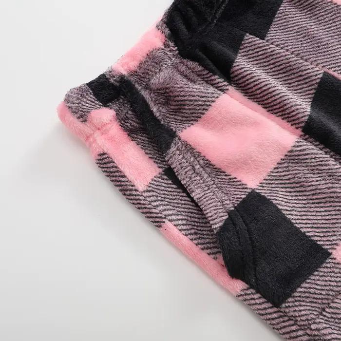Bas de sommeil en flise à carreaux pour femmes pour une nuit douce et chaleureuse occasions spéciales hiver confortable et élégant pour dormir et se détendre