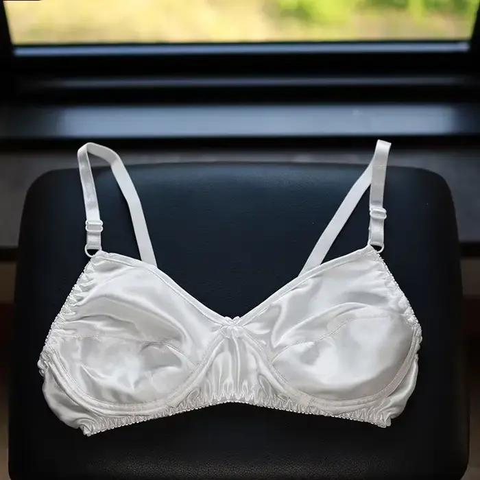 Soutien-gorge 100% Mulberry double face, sous-vêtements fins et respirants, sans fil
