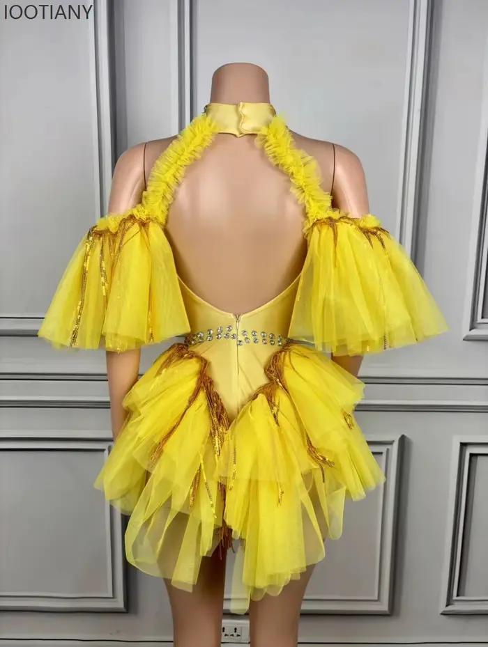 Festival de musique brillant élégant robe douce Costume de danse femmes Club fête nuit chanteur modèle défilé balle Performance robe nouveau