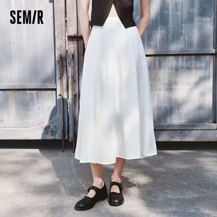 Jupe Semir 2026 en viscose polyamide mi-mollet avec ceinture élastique pour femmes style décontracté romantique occasions spéciales