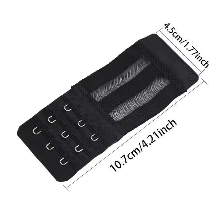 Lot de 3 rallonges de soutien-gorge élastiques pour femme, 3 rangées, 3 crochets, largeur 4,5 cm, avec boucle réglable