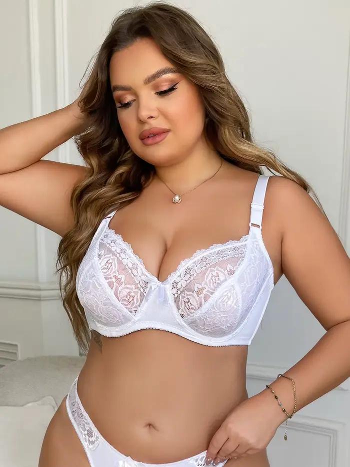 Čierna krajková podprsenka pre ženy s veľkou veľkosťou
