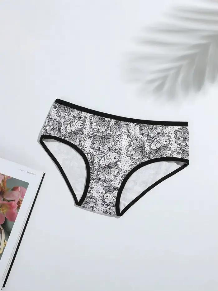 Lot de 7 nouvelles culottes bikini imprimées en soie de lait, taille mi-basse, effet ventre plat, respirantes, double entrejambe, pour filles