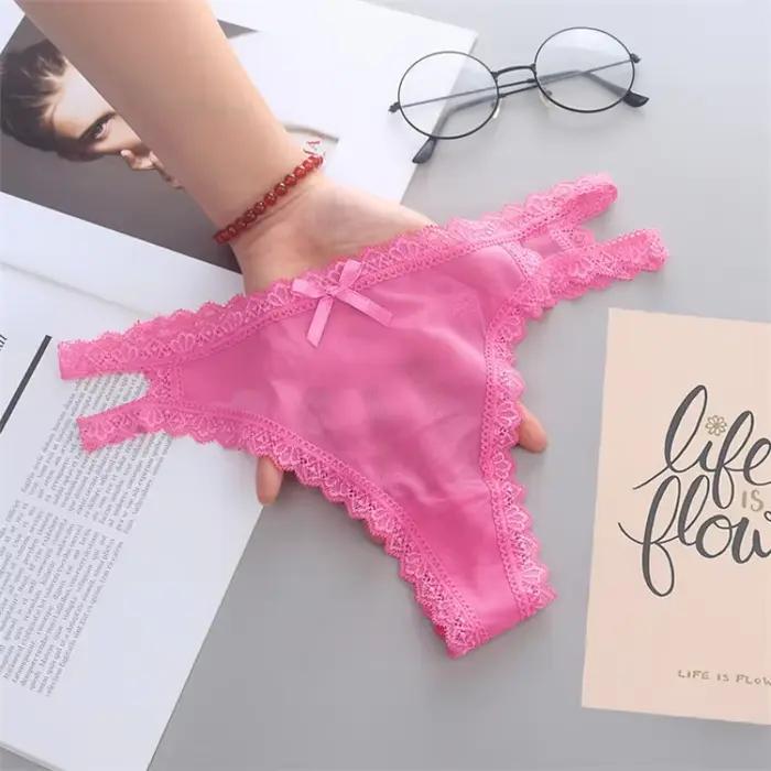 Culotte fine d'été Sexy ajourée en dentelle pour femmes, sous-vêtements sans couture, taille basse, Lingerie, string, respirant, confortable, slip pour dames
