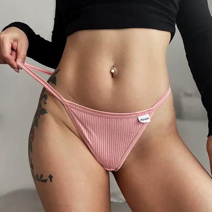 Bavlnené sexy ženské jednoduché tangáče Lingerie nohavičky dámske spodné prádlo športové g-stringy teplé t-back priedušné trenírky