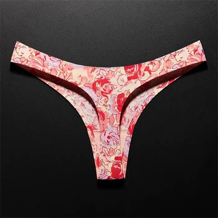 String Sexy Imprimé Léopard pour Femme, Sous-Vêtements en Coton, Sans Couture, Fleurs, Entrejambe, Lingerie Douce, Grande Taille
